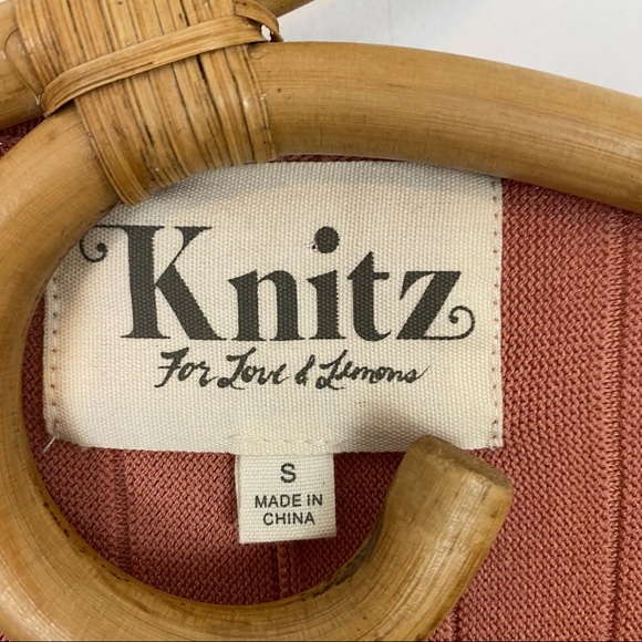 Knitz For Love & Lemons | Simone Lace Up Front Dress Ribbed Size S - Picture 8 of 9